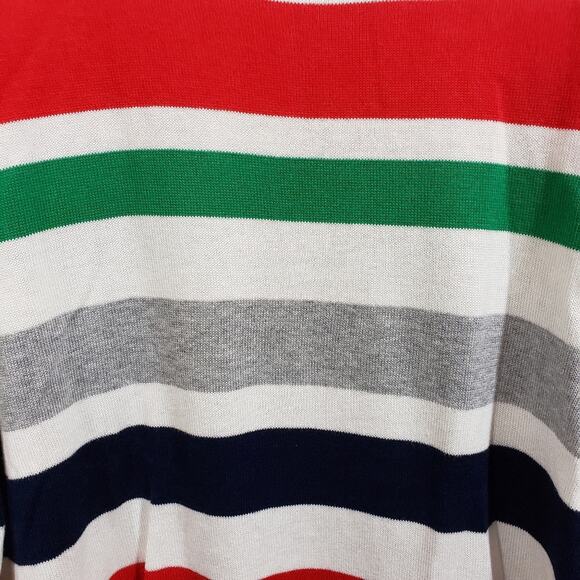 Crown & Ivy NWT colorful striped exposed back zip long sleeve sweater woman's XL - Picture 5 of 11